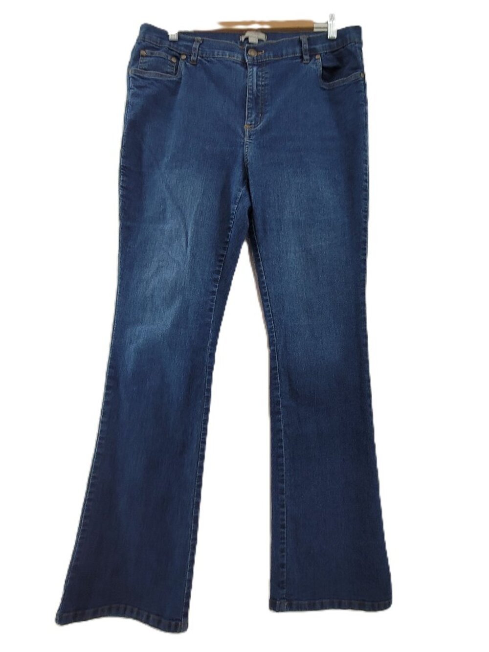 Woman Within Jeans Women's 14 Tall Blue Bootcut Midrise 5 pocket stretch